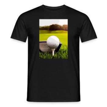 Golfball Abschlag - Männer T-Shirt - Schwarz - Vorne - AI Model Male 178 light (178cm)