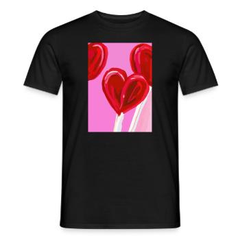 Herz-Lollipop - Männer T-Shirt - Schwarz - Vorne - AI Model Male 178 light (178cm)