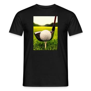 Golfball Abschlag - Männer T-Shirt - Schwarz - Vorne - AI Model Male 178 light (178cm)