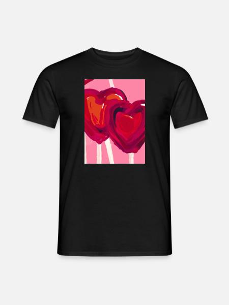 Herz-Lollipop - Männer T-Shirt - Schwarz