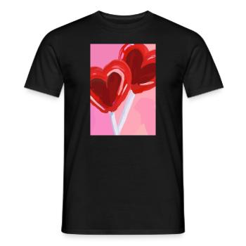Herz-Lollipop - Männer T-Shirt - Schwarz - Vorne - AI Model Male 178 light (178cm)