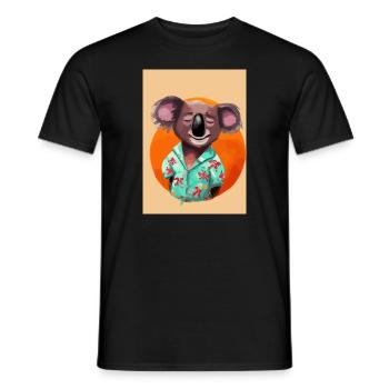 Koala mit Hawaii-Hemd - Männer T-Shirt - Schwarz - Vorne - AI Model Male 178 light (178cm)