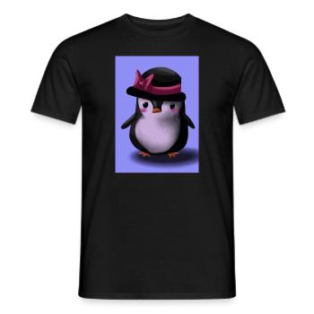 Pinguin mit niedlicher rosa Mütze - Männer T-Shirt - Schwarz - Vorne - AI Model Male 178 light (178cm)