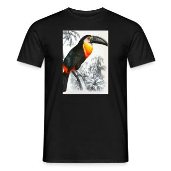 Tucan in Schwarz Weiß Dschungel - Männer T-Shirt - Schwarz - Vorne - AI Model Male 178 light (178cm)