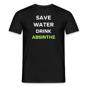 Wasser sparen, Absinth trinken - Männer T-Shirt - Schwarz - Vorne - AI Model Male 178 light (178cm)