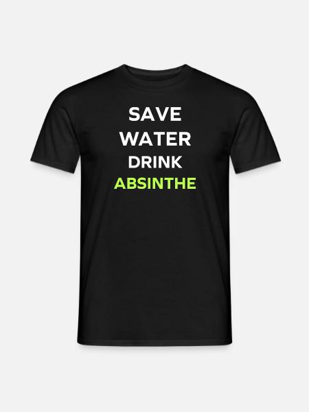 Save water drink absinthe - Men's T-Shirt - black