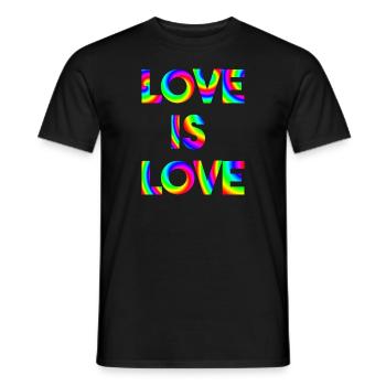 Love is love LGBTQ Geschenkidee Regenbogen bunt - Männer T-Shirt - Schwarz - Vorne - AI Model Male 178 light (178cm)