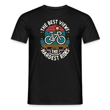 Die besten Aussichten kommen nach den anstrengends - Männer T-Shirt - Schwarz - Vorne - AI Model Male 178 light (178cm)