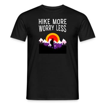 Hike More Worry Less - Mountain Retro Vintage - Men's T-Shirt - black - Front - AI Model Male 178 light (178cm)