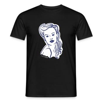 40er Jahre / Frau Porträt / Frauenpower / minavi - Männer T-Shirt - Schwarz - Vorne - AI Model Male 178 light (178cm)