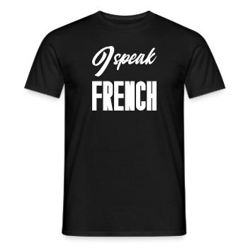 Je parle français - T-shirt homme - noir - Devant - AI Model Male 178 light (178cm)