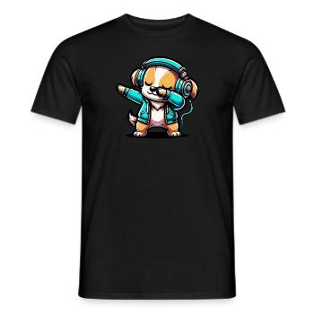 Dabbing Hund - Männer T-Shirt - Schwarz - Vorne - AI Model Male 178 light (178cm)