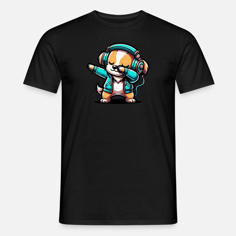 Dabbing Hund - Männer T-Shirt - Schwarz