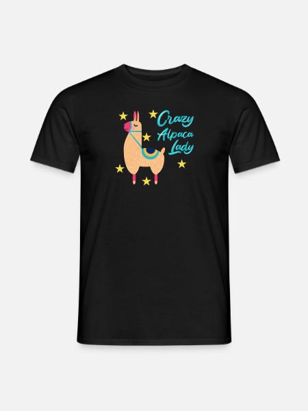 Crazy Alpaca Lady Alpaka - Men's T-Shirt - black