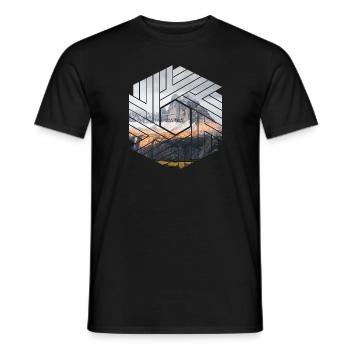 Three Peaks Dolomites hexagon - Men's T-Shirt - black - Front - AI Model Male 178 light (178cm)