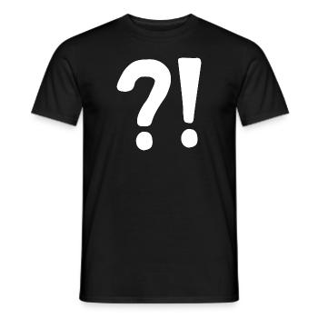 | question mark Exclamation point | | icon Confused - Men's T-Shirt - black - Front - AI Model Male 178 light (178cm)
