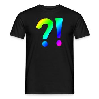 | question mark Exclamation point | | icon Confused - Men's T-Shirt - black - Front - AI Model Male 178 light (178cm)