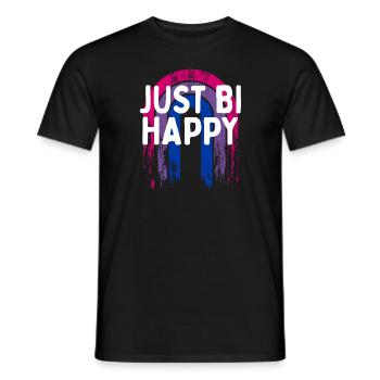 Just Bi Happy Bisexual LGBTQ Bi Pride LGBT - T-shirt homme - noir - Devant - AI Model Male 178 light (178cm)