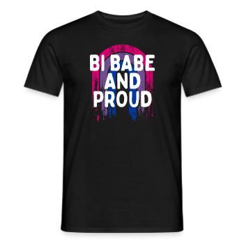 Bi Babe and Proud Bisexual Girlfriend Bi Pride - Men's T-Shirt - black - Front - AI Model Male 178 light (178cm)