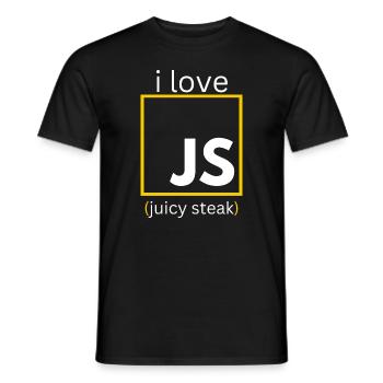 JavaScript web developer funny programming - Men's T-Shirt - black - Front - AI Model Male 178 light (178cm)
