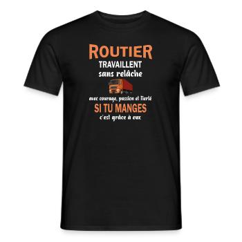 Routier travaillent sans relâche t-shirt - T-shirt homme - noir - Devant - AI Model Male 178 light (178cm)