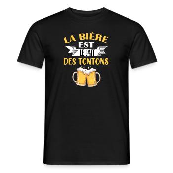 Tonton bière oncle humour idée cadeau apéro - T-shirt homme - noir - Devant - AI Model Male 178 light (178cm)