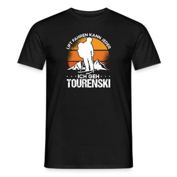 Lustiger Tourengeher Skitour Skitouren Tourenski - Männer T-Shirt - Schwarz - Vorne - AI Model Male 178 light (178cm)