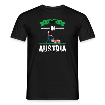 Mäht in Austria Herzschlag Rasenmähen Garten - Männer T-Shirt - Schwarz - Vorne - AI Model Male 178 light (178cm)