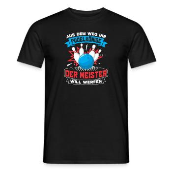 Kegler Meister Spruch Pudelkönig Bowling & Kegeln - Männer T-Shirt - Schwarz - Vorne - AI Model Male 178 light (178cm)