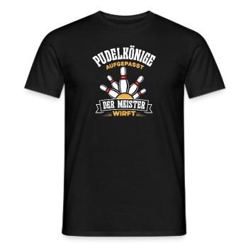 Kegler Meister Spruch Pudelkönig Bowling & Kegeln - Männer T-Shirt - Schwarz - Vorne - AI Model Male 178 light (178cm)