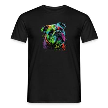 Bouledogue anglais Pop Art I Dog Lover I Splash Art - T-shirt homme - noir - Devant - AI Model Male 178 light (178cm)