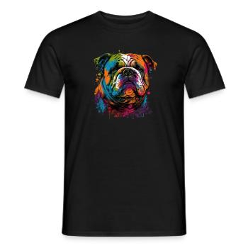 Bouledogue anglais Pop Art I Dog Lover I Splash Art - T-shirt homme - noir - Devant - AI Model Male 178 light (178cm)