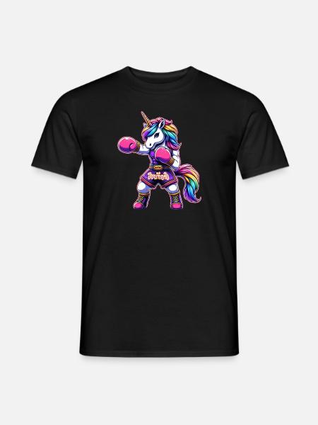 Lustiges Muay Thai Einhorn - Männer T-Shirt - Schwarz