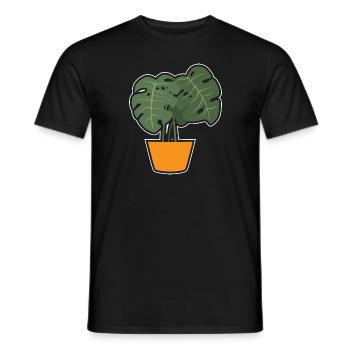 Monstera Deliciosa Albo Plante d’intérieur botanique - T-shirt homme - noir - Devant - AI Model Male 178 light (178cm)