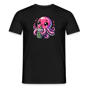 Bubble Tea Poulpe Boba Tea Kawaii Cadeau - T-shirt homme - noir - Devant - AI Model Male 178 light (178cm)