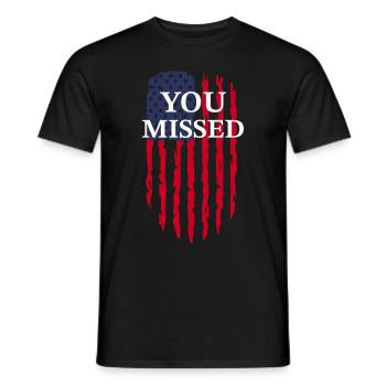usa you Missed - Men's T-Shirt - black - Front - AI Model Male 178 light (178cm)