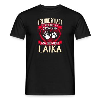 LAIKA - 2 - Männer T-Shirt - Schwarz - Vorne - AI Model Male 178 light (178cm)