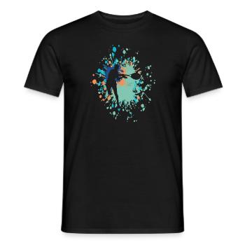 Tennis Return The Favor Color Splash - Men's T-Shirt - black - Front - AI Model Male 178 light (178cm)