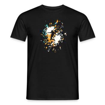 Soccer Striker Shoot Color Splash - Men's T-Shirt - black - Front - AI Model Male 178 light (178cm)
