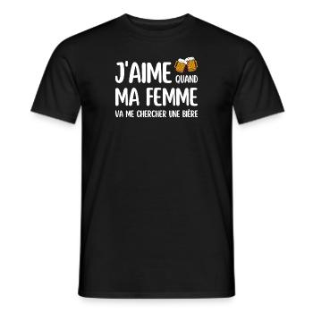 J'aime quand ma femme va me chercher une bière - T-shirt homme - noir - Devant - AI Model Male 178 light (178cm)