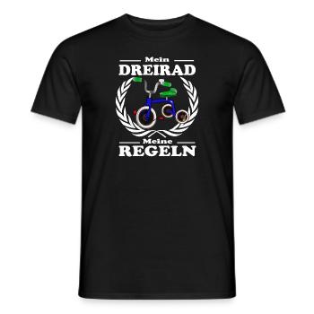 Mein Dreirad und meine Regeln. Kind mit Regeln - Männer T-Shirt - Schwarz - Vorne - AI Model Male 178 light (178cm)