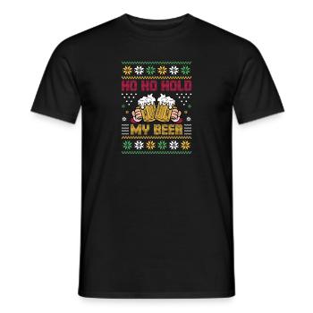 Bière de Noël Bière de Noël Verre à bière drôle - T-shirt homme - noir - Devant - AI Model Male 178 light (178cm)