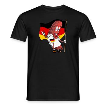 Saucisse Bratwurst de porc allemande - T-shirt homme - noir - Devant - AI Model Male 178 light (178cm)