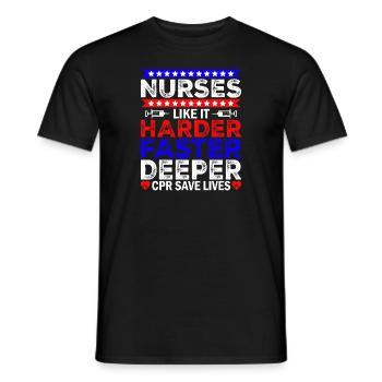 Nurses Like It Harder Faster Deeper - Men's T-Shirt - black - Front - AI Model Male 178 light (178cm)
