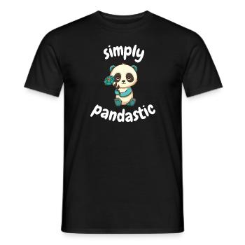 Süßes Panda Cartoon Stil Kinder Tshirt - Männer T-Shirt - Schwarz - Vorne - AI Model Male 178 light (178cm)