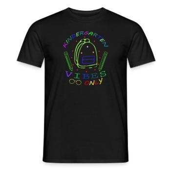 Kindergarten vibes only, Children, Start, Summer - Men's T-Shirt - black - Front - AI Model Male 178 light (178cm)