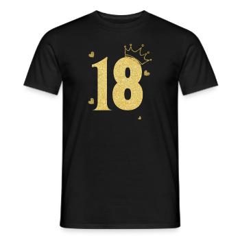 Goldene Krone zum 18-jährigen Jubiläum - Männer T-Shirt - Schwarz - Vorne - AI Model Male 178 light (178cm)
