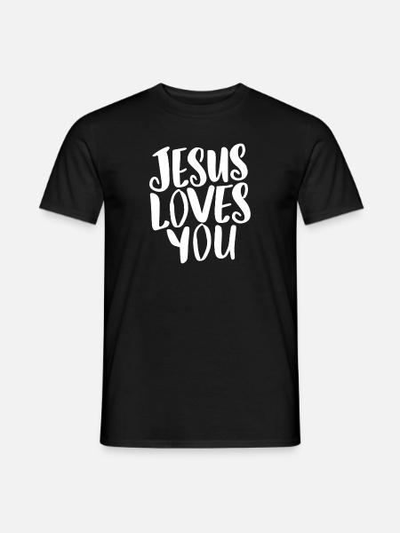 Jezus houdt van je - Perfect cadeau-idee - Heren T-shirt - zwart