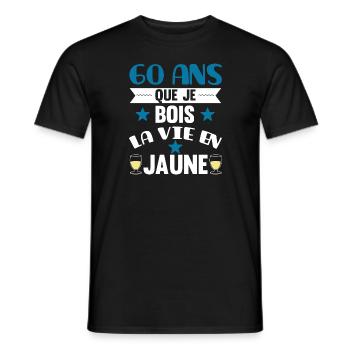60 ans cadeau anniversaire homme humour beauf - T-shirt homme - noir - Devant - AI Model Male 178 light (178cm)