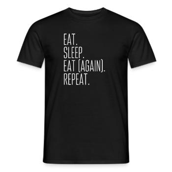 Eat, drink, eat again, repeat - Men's T-Shirt - black - Front - AI Model Male 178 light (178cm)